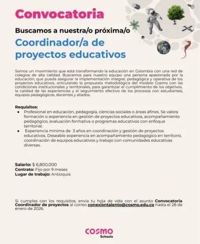coordinador de proyectos educativos
