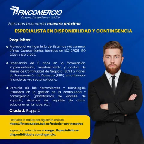 especialista en disponibilidad y contingencia