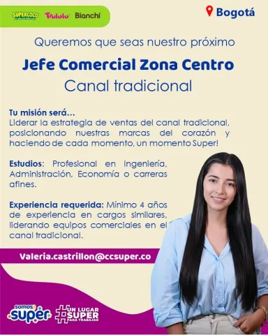 jefe comercial zona centro