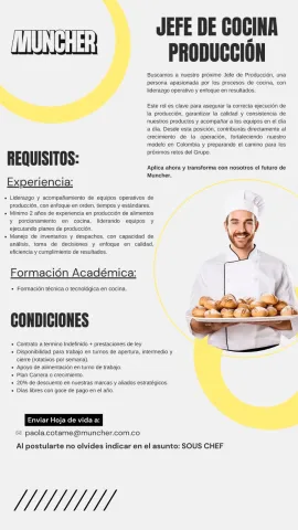 jefe de cocina producción