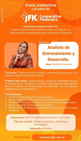 analista de entrenamiento y desarrollo