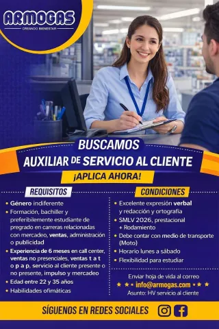 auxiliar servicio al cliente