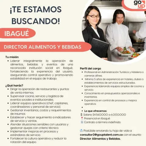 director alimentos y bebidas
