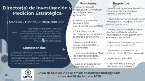 director investigación y medición