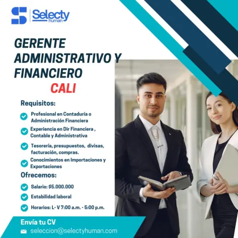 gerente administrativo y financiero cali