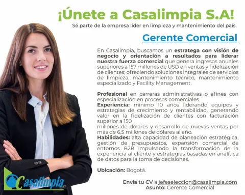 gerente comercial casalimpia