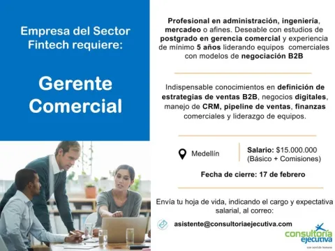 gerente comercial fintech