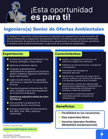 ingeniero de ofertas ambientales