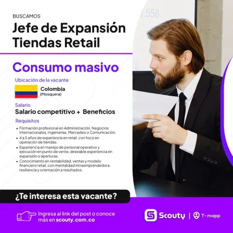jefe de expansión tiendas retail