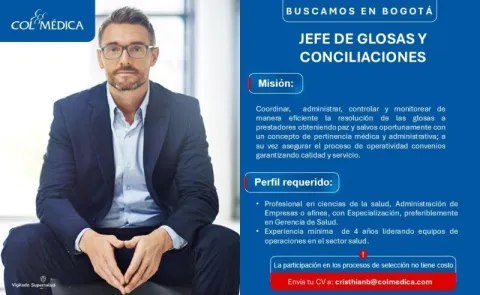 jefe de glosas y conciliaciones