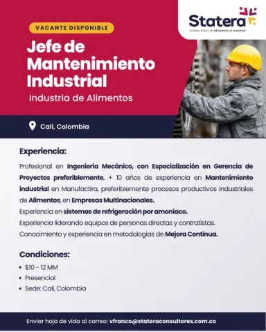 jefe de mantenimiento industrial