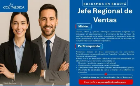 jefe regional de ventas