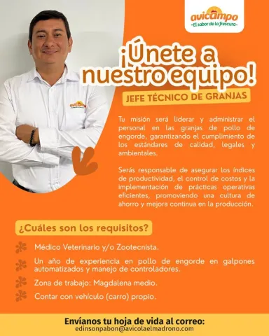 jefe tecnico de granjas