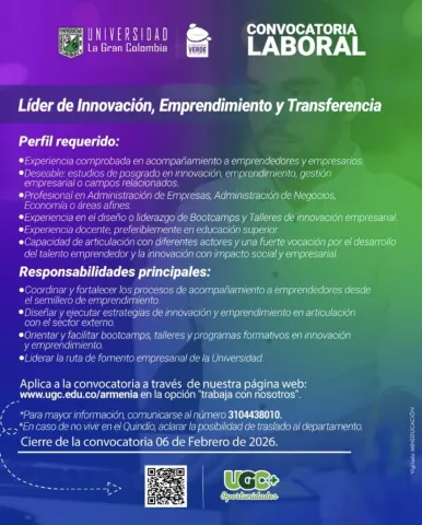 lider de innovación, emprendimiento y transferencia