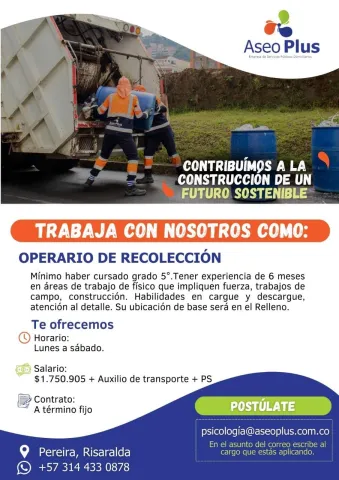 operario de recolección