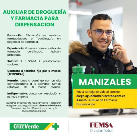 auxiliar droguería