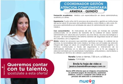 coordinador gestión armenia