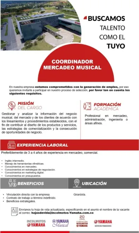 coordinador de mercadeo musical