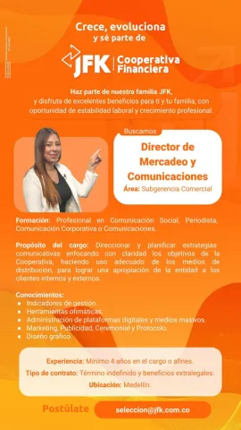 director mercadeo y coms