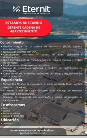 gerente abastecimiento