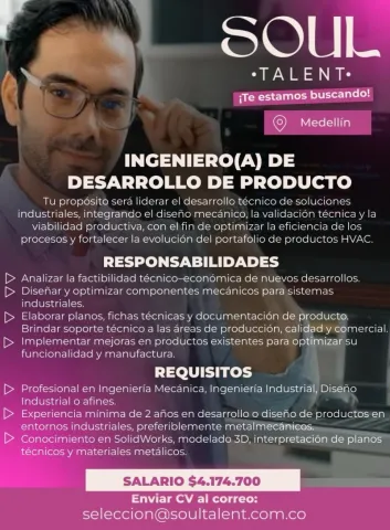ingeniero de desarrollo de producto