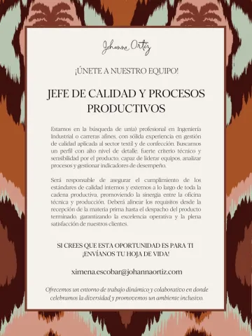 jefe calidad y procesos