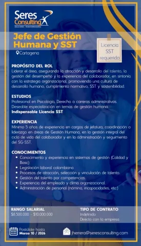 jefe gestión humana y sst