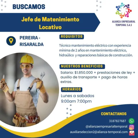 jefe de mantenimiento