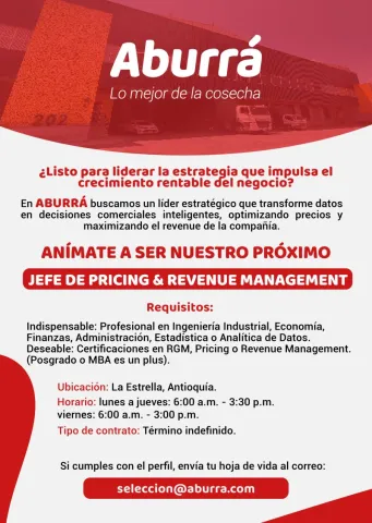 jefe de pricing & revenue