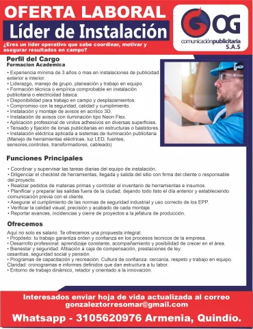 líder de instalación