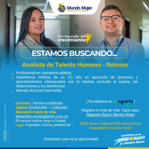 analista talento humano