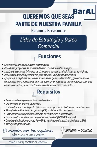 Líder de Estrategia y Datos Comercial