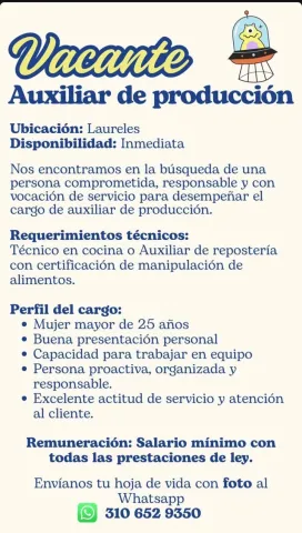 Aux Producción AXM Laureles