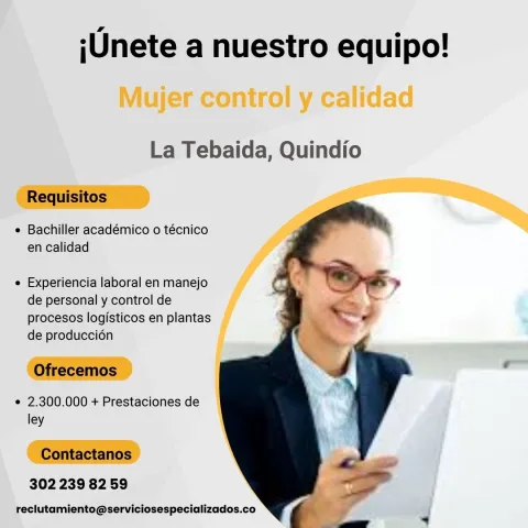 Asistente mujer control y calidad