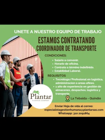 Coordinador de transporte — Plantar TEBAIDA