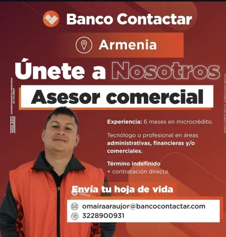Asesor comercial — Banco Contactar AXM