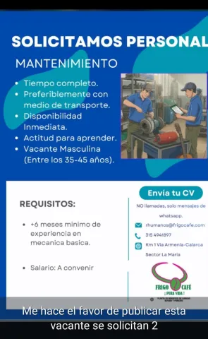 Personal de mantenimiento — Frigo Café - AXM