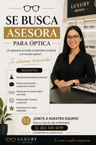Asesora para óptica