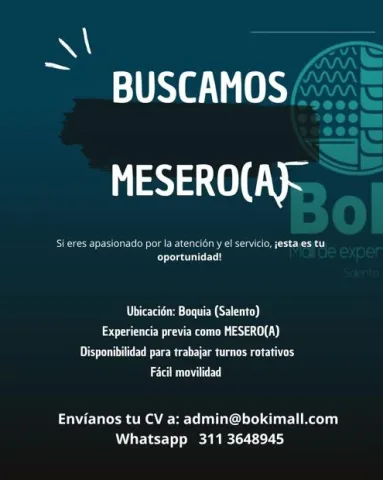 Mesero(a) - Boki Mall