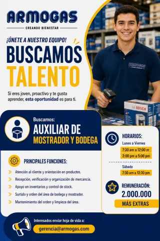Aux. de mostrador y bodega - Armogas