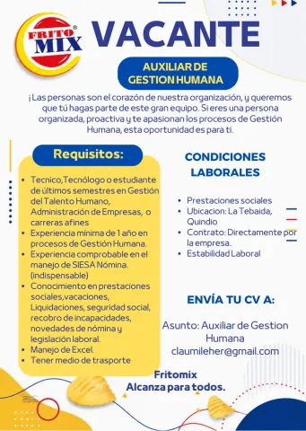 Aux. de Gestión Humana - Frito Mix