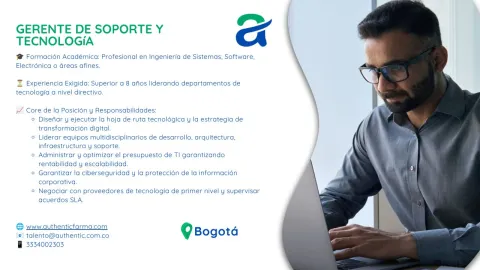 Gerente de soporte y tecnología