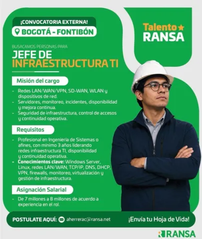 Jefe de infraestructura TI