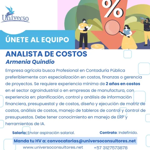 Analista de costos Armenia -Universo