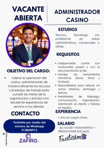 Administrador de casino - Facilísimo