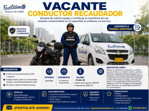 Conductor recaudador - Facilísimo