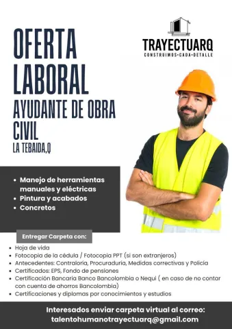 Ayudante de obra civil - Trayectuarq