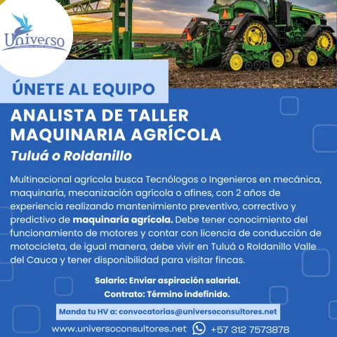 Analista de Taller Tuluá - Universo C