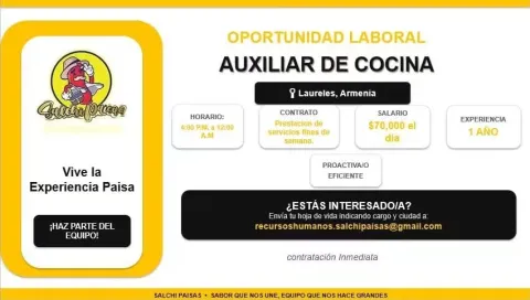 Aux. de Cocina - Salchi Paisas