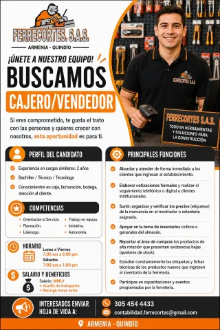 Cajero/Vendedor - Ferrecortes